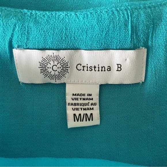 Cristina B Layer Front Sleeveless Tunic in Beautiful Blue Size Medium - Picture 8 of 9